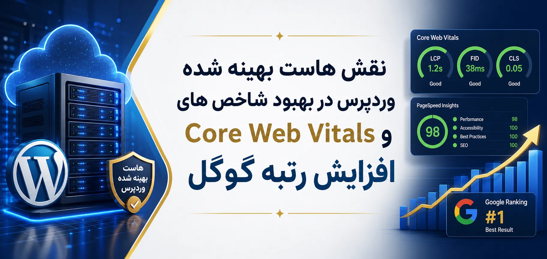 نقش هاست بهینه شده وردپرس در بهبود شاخص های Core Web Vitals و افزایش رتبه گوگل نقش هاست بهینه شده وردپرس در بهبود شاخص های Core Web Vitals و افزایش رتبه گوگل